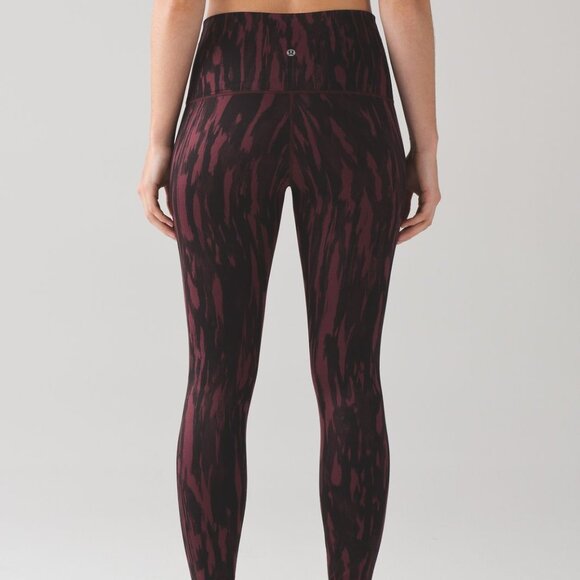 Lululemon Wunder Under Pant Hi-Rise *Full-On Luon Roll Down Red Size 4 - Picture 1 of 10